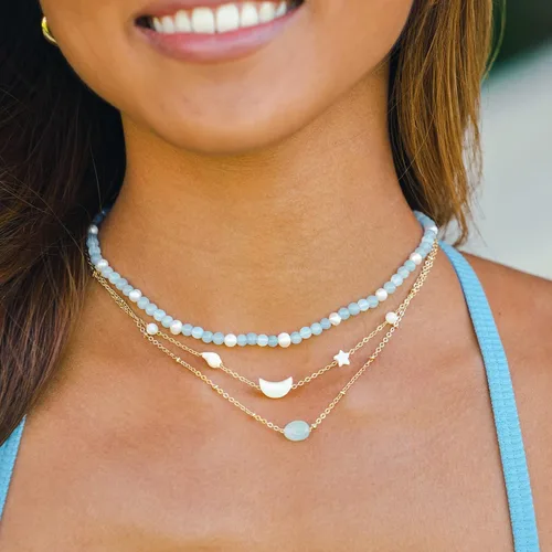 Vista 6 de Lotus and Luna Collar curativo de chakras energéticos de 0157in con piedras reales de jade perla cuarzo rosa amatista piedra lunar Piedra No es una