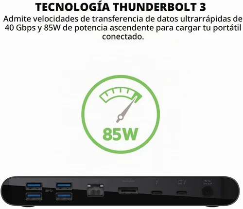 Vista 7 de Belkin Thunderbolt 3 Dock Pro con cable Thunderbolt 3 - Hub USB-C - Estación de acoplamiento USB-C para MacOS y Windows, 4K dual a 60Hz, velocidad