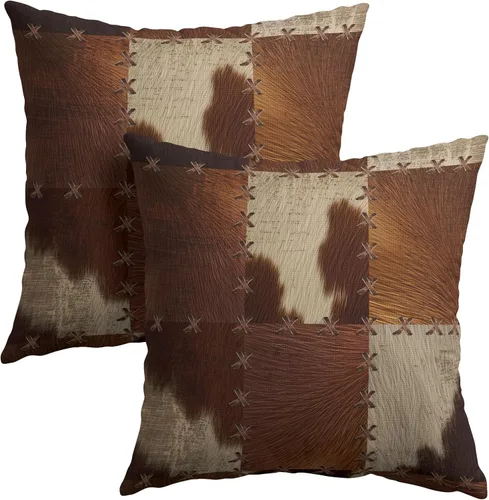 Vista 52 de Fundas de almohada tribales marrones - Juego de 2 fundas de almohada étnicas 40x40 cm azteca geométrica para decoración de sofá, cama, hogar
