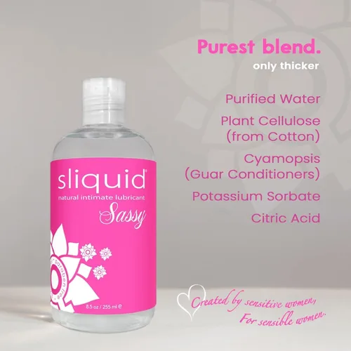 Vista 6 de Sliquid H2O + Sassy Variety - Paquete de 2 lubricantes a base de agua para mujeres, hombres y parejas, juego de lubricante personal, no mancha, sin