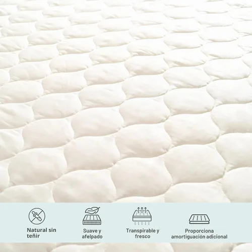 Vista 4 de FABDREAMS Protector de colchón acolchado orgánico tamaño Twin Almohadilla de colchón Funda de colchón Naturalmente transpirable Sin ruido