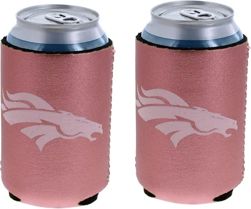 Vista 3 de Aislador de bebidas con logotipo del equipo de fútbol, paquete de 2 unidades (Denver (Broncos) - Football Coolie)