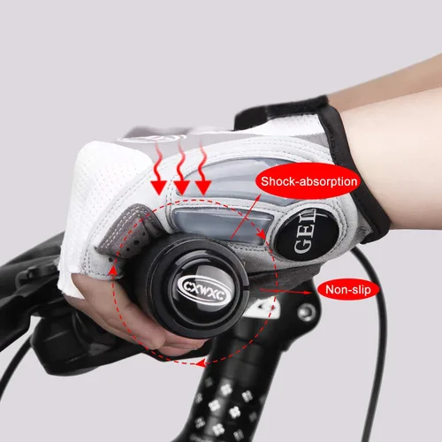 Vista 5 de CXWXC Guantes de ciclismo para hombres y mujeres Guantes de gel transpirable para bicicleta de montaña Guantes de bicicleta antideslizantes