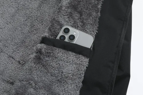 Vista 6 de Chaqueta impermeable de esquí para hombre, con forro polar, cálida chaqueta de lluvia de invierno con capucha