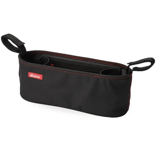 Vista 13 de Organizador universal para cochecito Diono Buggy Buddy XL con portavasos, sujeción segura, bolsillos con cremallera, seguro y protegido, gris