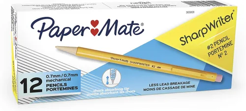 Vista 4 de Paper Mate SharpWriter - Lápices mecánicos, 0.028 in, HB #2, amarillo, 12
