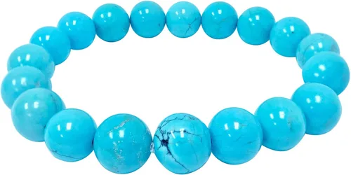 Vista 538 de Gem Avenue Handmade Round Bead Stretch Bracelet Unisex Natural Stone Beaded Jewelry for Men & Women, Elastic Wristband for Daily Wear