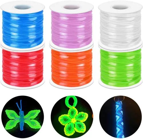 Vista 9 de cridoz - Kit de cuerda de cordón, paquete de 6 cordones de plástico, kit de tejido de cordón para pulseras, llaveros, manualidades