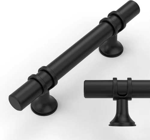 Vista 15 de Amerdeco ZH0050 - Paquete de 10 pomos de bronce champán para gabinetes, barra en T de 2 pulgadas, manijas de gabinete de cocina, manijas
