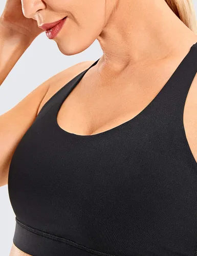 Vista 3 de CRZ YOGA - Brasier deportivo con tirantes delgados para mujer, brasier con relleno y espalda cruzada para yoga