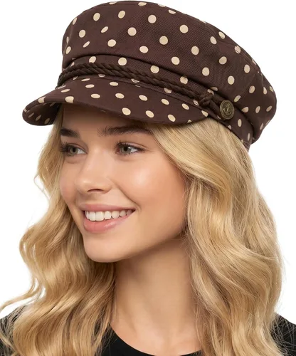 Vista 15 de Funky Junque Gorra de pescador griego, gorra de algodón para panaderos Floral - Denim