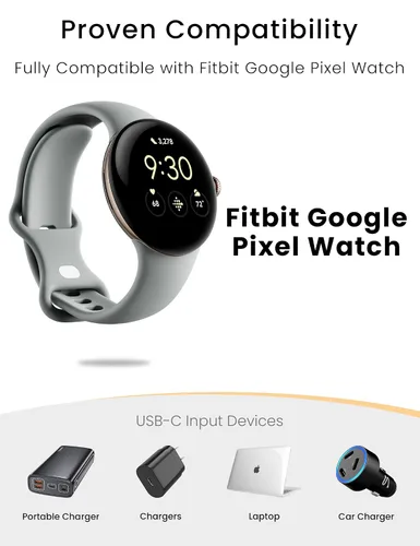 Vista 2 de Cargador para Google Pixel Watch USB de 3.3 pies de repuesto
