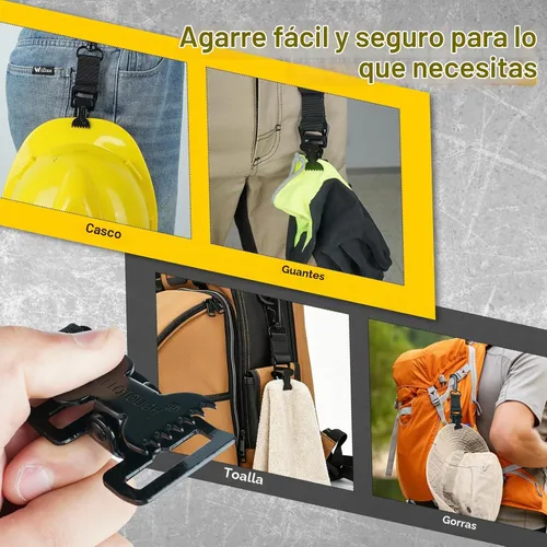 Vista 4 de MELOTOUGH Correas de guante para bomberos Soporte de guante con gancho giratorio de cierre de correa de guante Clip de cocodrilo 2 cabeza