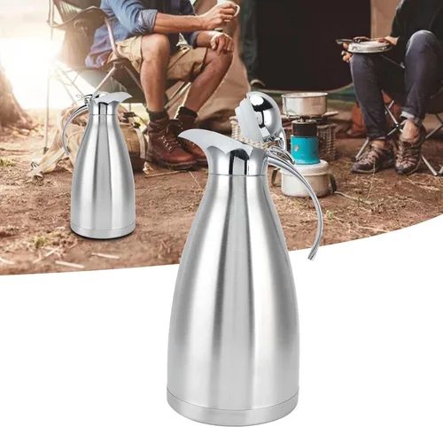 Vista 4 de Jarra térmica de café térmica, olla térmica aislada de acero inoxidable, frasco al vacío de doble pared, termo de café para café, agua caliente, té