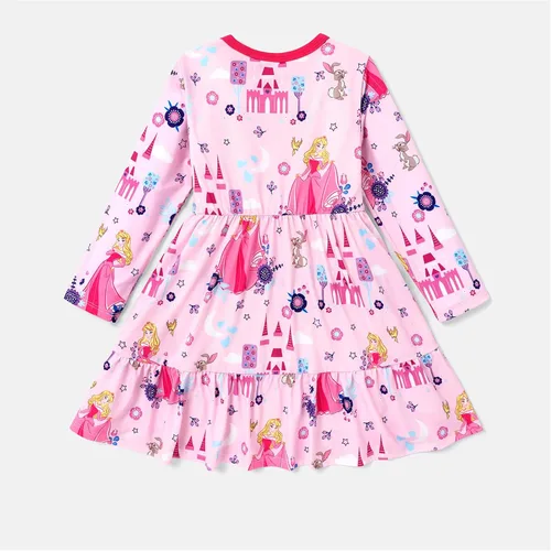 Vista 2 de Disney Princess Toddler Girl Dress Character Print Long Sleeve Playwear Dress 2-6 Years