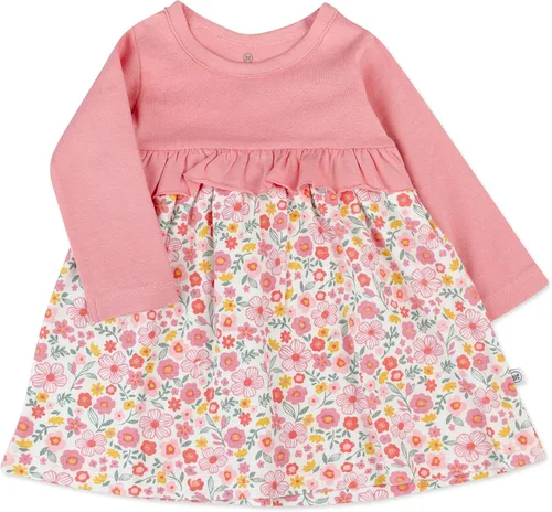 Vista 2 de HonestBaby Vestido de fiesta de manga larga de algodón orgánico para niñas