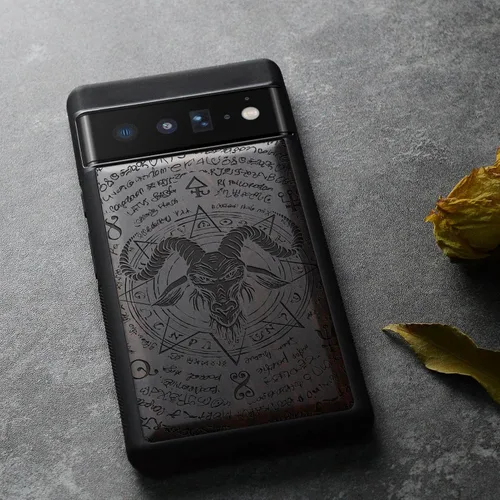 Vista 4 de Carveit Funda de madera para Pixel 6 Pro [madera natural y TPU suave negro] a prueba de golpes, diseño único de madera compatible con Google Pixel 6