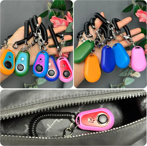 Vista 2 de Clicker de entrenamiento para mascotas con correa de muñeca - Clickers de entrenamiento de perros (5PCS)