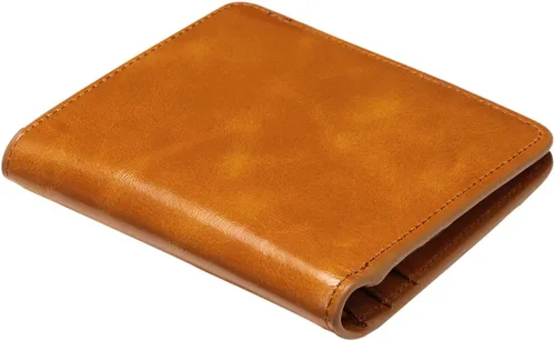 Vista 8 de Itslife - Cartera de piel con cierre de cremallera para mujer, tamaño pequeño, con ventana para identificación, marrón (Waxed Brown)), 1301