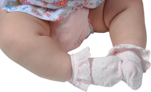 Vista 4 de EPEIUS - Calcetines con detalle de vuelo de encaje y ojales para recién nacidos, bebés y niñas pequeñas (paquete de 2346)