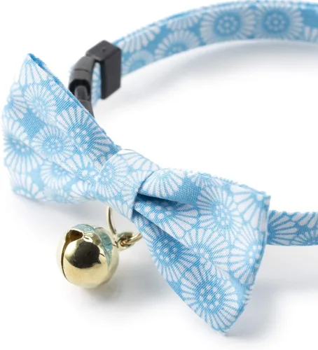 Vista 9 de Necoichi Kiku Ribbon Bow Tie Cat Collar (azul bebé)