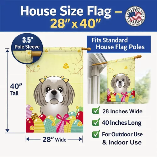 Vista 785 de Caroline's Treasures BB1923GF Bandera decorativa para jardín con diseño de Border Collie, para caza de huevos de Pascua, para jardín, jardín, patio