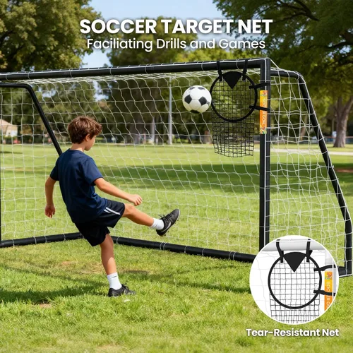 Vista 6 de NAIZEA Portería de fútbol – Portería de fútbol de 12 x 6/10 x 6/8 x 6/6 x 4 pies para patio trasero, portería de fútbol portátil y resistente a