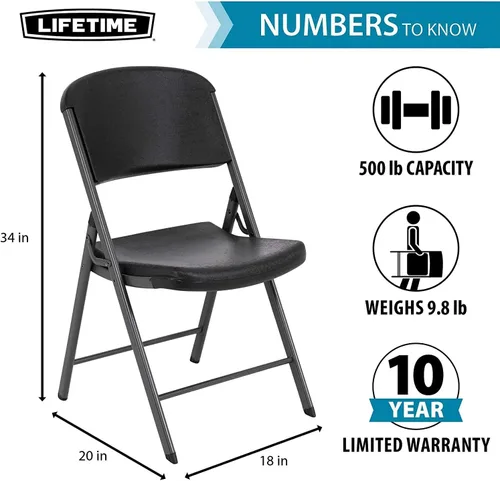 Vista 2 de Lifetime Silla plegable con color negro Model#80887U (4, negro)
