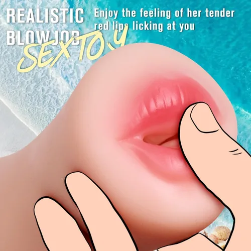 Vista 2 de Paquete de 3 juguetes sexuales coños de bolsillo para hombres, masturbadores masculinos, muñecas sexuales – Coño de bolsillo realista de boca