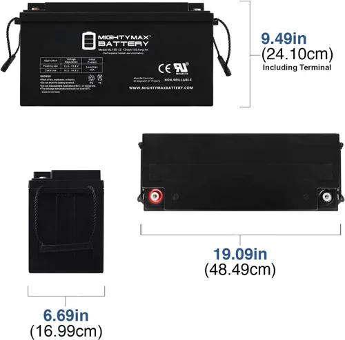 Vista 2 de Mighty Max Battery Batería de repuesto SLA de 12V 150AH para Power-Sonic 1215008418