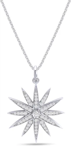 Vista 7 de Collar con colgante Starburst con cadena de 18" para mujer, 0.40