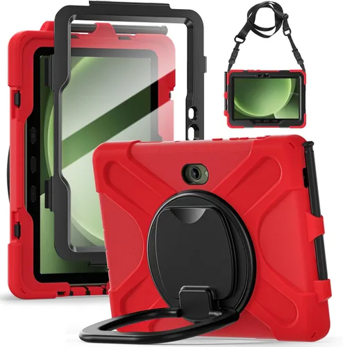 Vista 136 de 360 Rotation Case for Galaxy Tab ActivePro/Tab Active4 Pro/Active 5 Pro 10.1" Sturdy Cover Rotate Ring Stand Shoulder Carrying Strap Hand Strap
