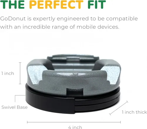 Vista 3 de GoDonut Plus+ Soporte esmaltado para teléfono (base giratoria), accesorio de montaje portátil, acceso al puerto de carga, compatible con tabletas