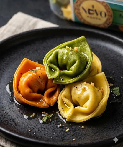 Vista 5 de Nuovo Tortelloni de Mozzarella y Hierbas Tricolor (caja de 6)