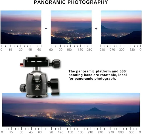 Vista 11 de SIRUI Mini trípode de escritorio de 13.5 pulgadas con cabeza de bola de 360°, trípode de aluminio portátil para cámara DSLR, videocámara, carga