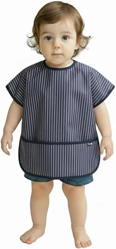 Vista 25 de Plie Short Sleeve Waterproof Bib for Toddlers – Easy Clean Feeding Apron for Mealtime, Daycare, Self-Feeding, Lightweight