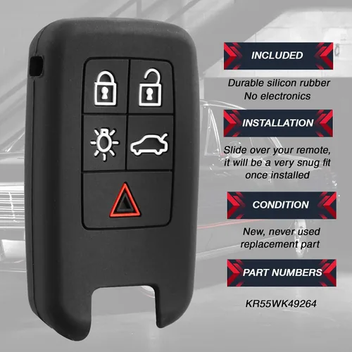 Vista 4 de Compatible con Volvo S60 S80 V60 V70 XC60 XC70 Key Fob Remote Case Cover Skin Protector
