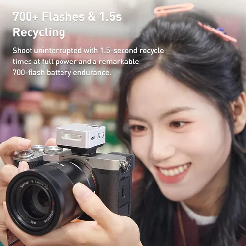 Vista 4 de Godox iFlash iT20 S TTL - Mini cámara flash - Más de 700 flashes, reciclaje de 1.5s, 6 niveles (1/32-1/1 de potencia), batería de litio integrada