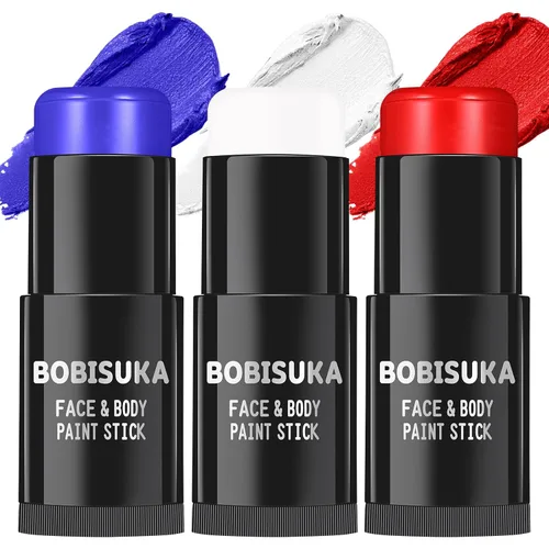 Vista 8 de BOBISUKA Barra de pintura negra para la cara y el cuerpo, palitos negros para deportes, béisbol, softbol, fútbol, kit de pintura negra