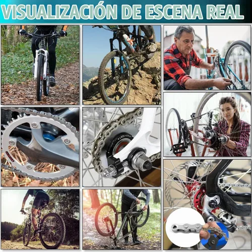 Vista 6 de Cadena de bicicleta de 6/7/8 velocidades 1/2" x 3/32" 116 eslabones Cadena BMX Cadena de bicicleta de 7 velocidades Cadena de 8 velocidades Cadena