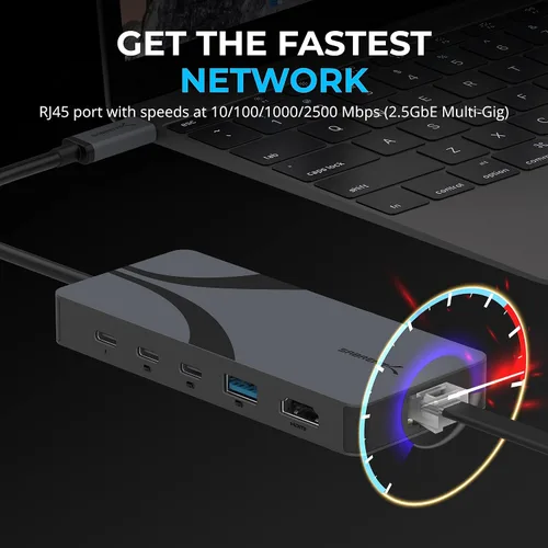 Vista 12 de SABRENT Hub de viaje USB4, HDMI 2.1, 2.5GbE, PD de 85 W (HB-U4HP)