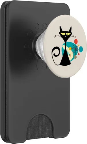 Vista 7 de Midcentury Mid Century Cat Retro Atomic Age Space Modern PopSockets intercambiables PopGrip
