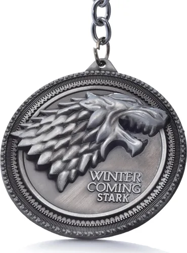 Vista 2 de Juego de Tronos House Stark Sigil Crest Llavero de metal