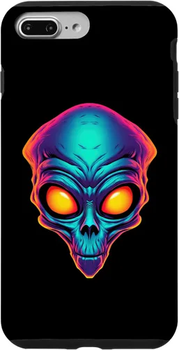 Vista 19 de iPhone 13 Pro Max Scary Alien Face UFO Alien Head Funny Alien Case