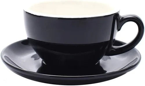 Vista 11 de Coffeezone - Taza de café con platillo de libre servicio, pequeña, para capuchino y café expreso doble, tazas de café de cerámica para cafetería