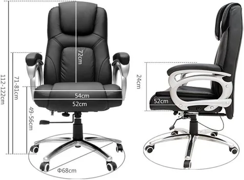 Vista 2 de Mid Back Office Desk Chair with Leather Padding and Armrests Ergonomic Computer Gaming Chair for Home Or Office Use,Black