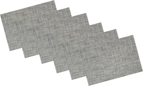 Vista 5 de Juego de manteles individuales tejidos dorados/6 (18"x12")