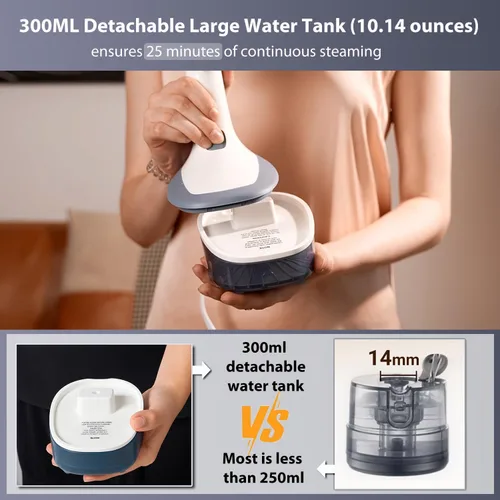 Vista 4 de YIKA Vaporizador para Ropa, Calentamiento en 30s, Tanque de Agua de 300ml, Vaporizador Portátil de Ropa y Quitaarrugas, Vaporizador de Viaje