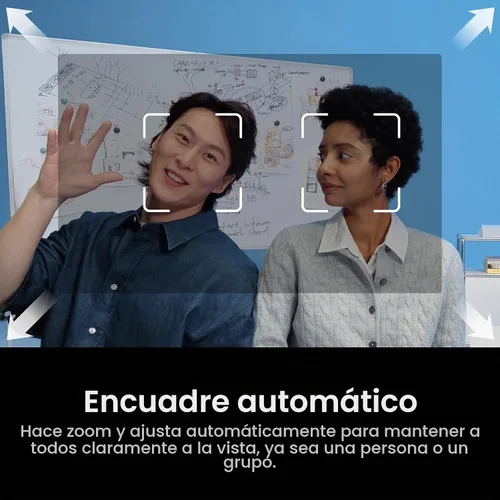 Vista 4 de Insta360 Link 2C Pro - Cámara web 4K para PC/Mac, sensor de 1/1.3 pulgadas, baja luz, marco automático, HDR, micrófonos direccionales con Blanco