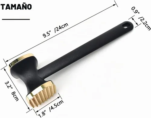 Vista 2 de Martillo manual para ablandar carne de cocina - Martillo manual resistente, Martillo para carne utilizado para bistec, pollo, pescado, Ablandador